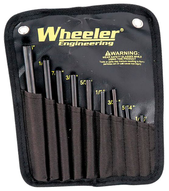 Picture of Wheeler Roll Pin Punch Set Starter Set Black/Yellow Steel Knurled Handle 9 Pieces 