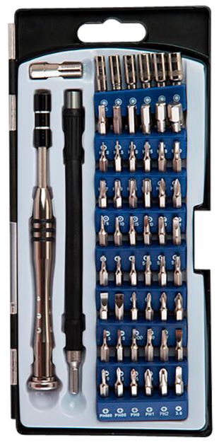 Picture of Wheeler Precision Micro Screwdriver Set Chrome Plated Steel Extendable Handle 58 Pieces 