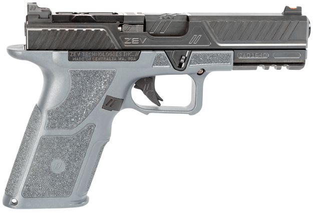 Picture of Zev Oz9 Combat 9Mm Luger 4.49" 17+1 (2) Combat Gray Frame Black Steel Slide With Optics Cut Aggressive Textured Combat Gray Polymer Grips 