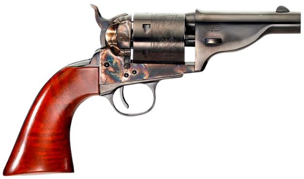 Picture of Taylors & Company The Hickok Open-Top 38 Special Caliber With 3.50" Blued Finish Barrel, 6Rd Capacity Blued Finish Cylinder, Color Case Hardened Finish Steel Frame & Walnut Army Size Grip 