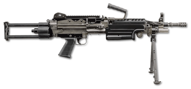 Picture of Fn M249s Para 5.56X45mm Nato 16.10" Barrel 30+1 Mag Or 200Rd Belt Capacity, Black Rotating & Telescoping Stock, Hydraulic Recoil Buffer, Non-Slip Buttplate, Optics Ready 