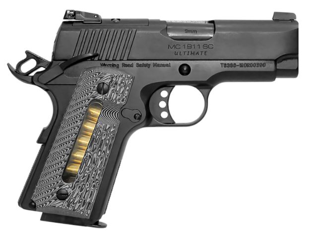 Picture of Girsan Mc1911 Sc Ultimate 9Mm Luger 3.40" 7+1 Black Finish Extended Beavertail Frame With Serrated Blued Steel With Optic Cut Slide & G10 With Integrated Capacity Window Grip 