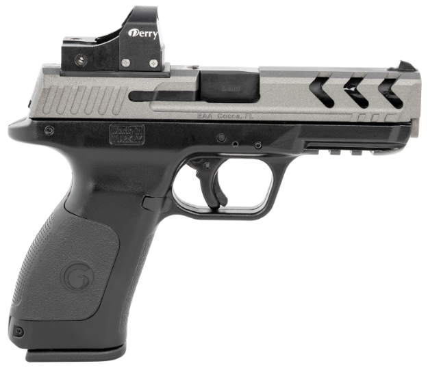 Picture of Girsan Mc28 Sa 9Mm Luger 4.25" 17+1 Black Finish Frame With Serrated Matte Gray Steel With Optic Cut Slide, Interchangeable Backstrap Grip & Picatinny Rail Includes Red Dot 