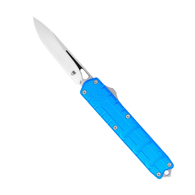 Picture of Cobratec Knives Enforcer 3.25" Otf Drop Point Plain M390 Steel Blade/Blue Aluminum Handle 