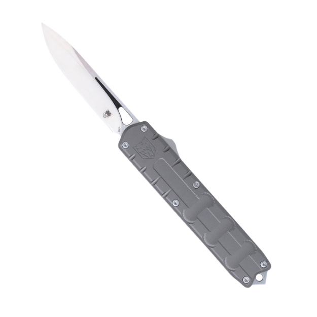 Picture of Cobratec Knives Enforcer 3.25" Otf Drop Point Plain M390 Steel Blade/Gray Aluminum Handle 