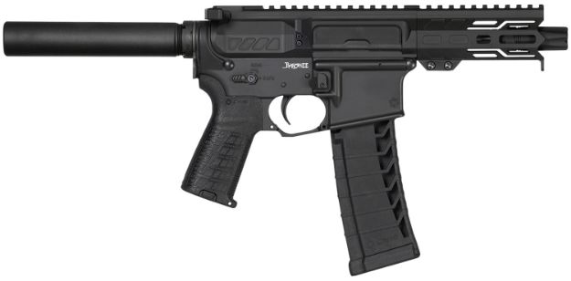 Picture of Cmmg Banshee Mk4 22 Lr 25+1 4.50", Armor Black, Buffer Tube, M-Lok Handgaurd, Polymer Grip, Zeroed Flash Hider 