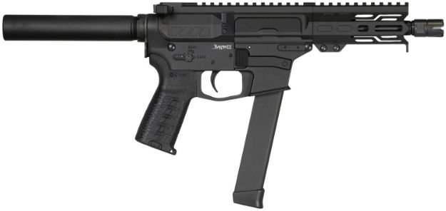 Picture of Cmmg Banshee Mkgs 9Mm Luger 33+1 5", Black, Buffer Tube (No Brace), Eml4 M-Lok Handguard, Zeroed Linear Comp (Glock Mag Compatible) 