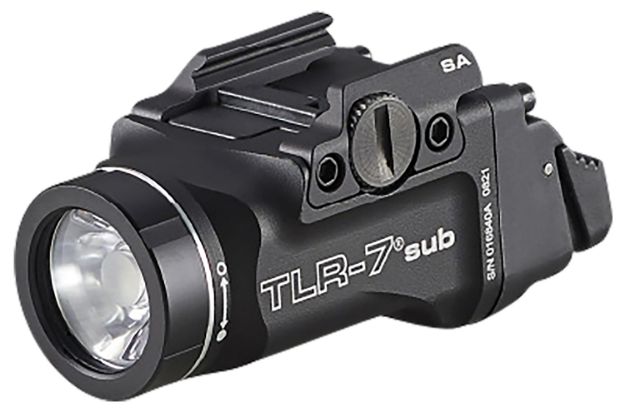 Picture of Streamlight Tlr-7 Sub Ultra-Compact For Handgun Springfield Hellcat 500 Lumens Output White Led Light 140 Meters Beam Clamp Mount Black Anodized Aluminum 