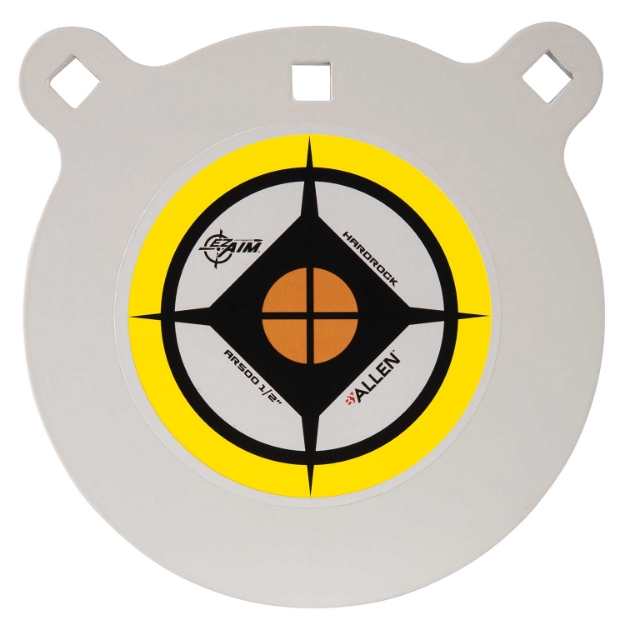 Picture of Ez-Aim Hardrock 8" Ar500 Steel Gong Shooting Target .50" Thickness White / Yellow / Black 