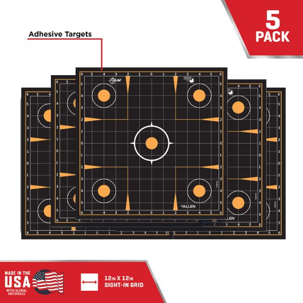 Picture of Ez-Aim Splash Reactive Sight-In Grid Impact Enhancement Adhesive Black / Orange 10 Pack 