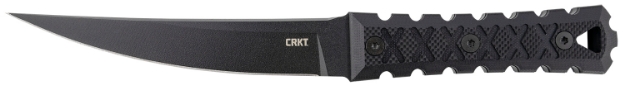 Picture of Crkt Hz6 6.50" Fixed Plain Black Matte Baked-On Anti Rust Sk-5 Steel Blade/Black W/Carved X's G10 Handle Includes Sheath 