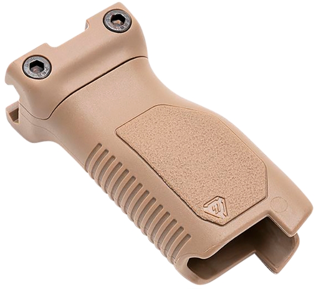 Picture of Strike Industries Angled Vertical Grip Long Flat Dark Earth Polymer With Cable Management Storage For M-Lok Rail 