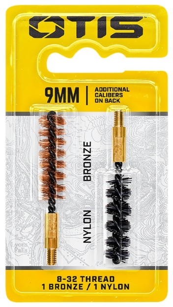 Picture of Otis Bore Brush Set 9Mm/38 Spl/375/380 Cal 8-32" Thread 2" Long Bronze/Nylon Bristles 2 Per Pkg 