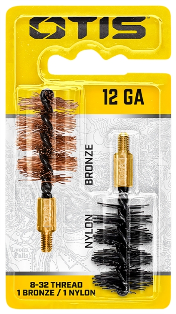 Picture of Otis Bore Brush Set 10/12 Gauge Shotgun Firearm 8-32" Thread 2" Long Bronze/Nylon Bristles 2 Per Pkg 