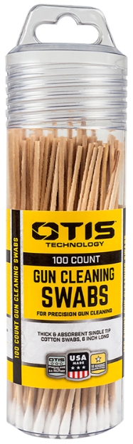 Picture of Otis Gun Cleaning Swabs Cotton/Wood 6" Long 100 Includes Reusable Storage Tube 