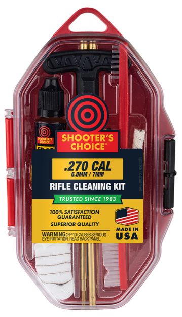 Picture of Shooters Choice Rifle Cleaning Kit 6.8Mm, 7Mm, 270 Cal/Red Plastic Case 