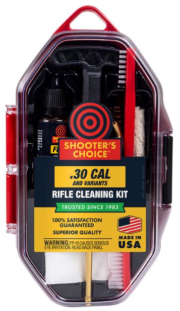 Picture of Shooters Choice Rifle Cleaning Kit 7.62Mm, 8Mm, 30 Cal, 32 Cal/Red Plastic Case 