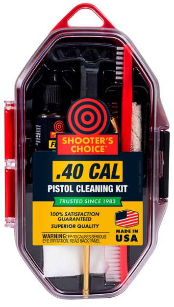 Picture of Shooters Choice Pistol Cleaning Kit 40 Cal Handgun/Red Plastic Case 