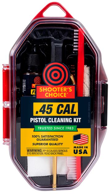 Picture of Shooters Choice Pistol Cleaning Kit 45 Cal Handgun/Red Plastic Case 