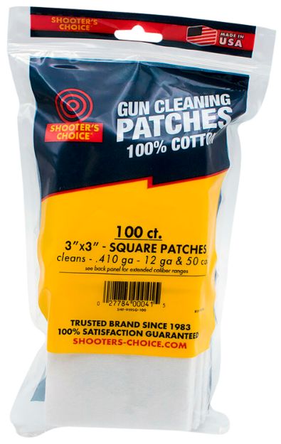 Picture of Shooters Choice Cleaning Patches .50 Cal/Multi-Gauge 3" Cotton 100 Per Pkg 