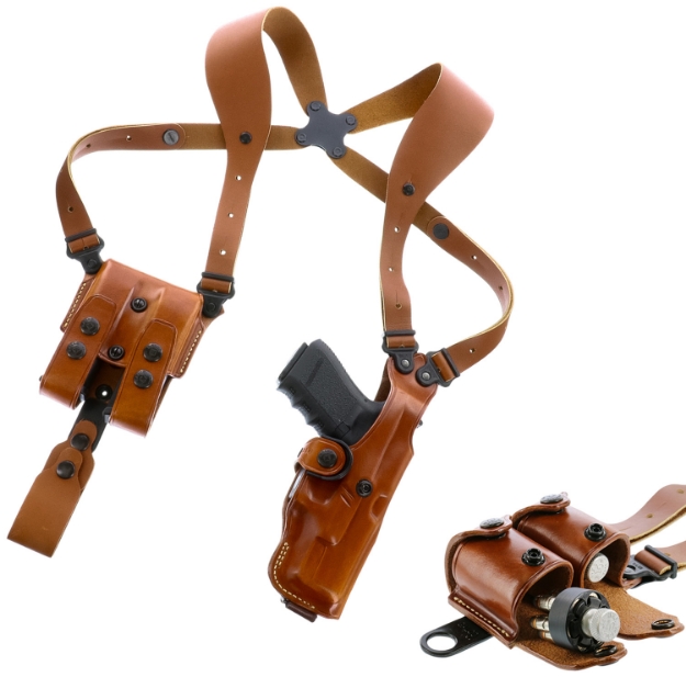 Picture of Galco Vhs 4.0 Shoulder System Size Fits Chest Up To 56" Tan Leather Harness Fits 1911 Fits 5" Barrel Ambidextrous 