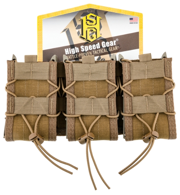 Picture of High Speed Gear Taco Shingle Mag Pouch Triple Coyote Brown Nylon Molle Compatible W/ Rifle 