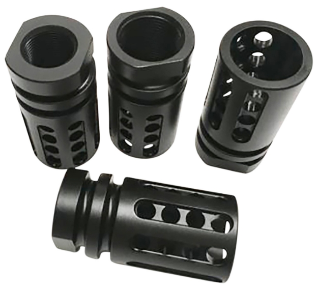 Picture of Bowden Tactical Flash Hider Made Of Black Nitride Finish 4140 Steel With 1/2"-28 Tpi Threads & 4" Oal For Multi-Caliber (Up To 9Mm) 