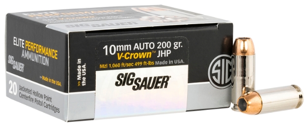 Picture of Sig Sauer Elite Defense 10Mm Auto 200 Gr 1050 Fps V-Crown Jacketed Hollow Point (Vjhp) 20 Bx/10 Cs 