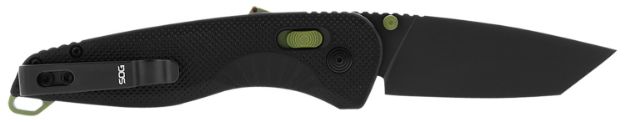 Picture of S.O.G Aegis At 3.13" Folding Drop Point Plain Black Tini Cryo D2 Steel Blade/Black W/Moss Accents Grn Handle 