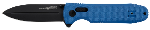 Picture of S.O.G Pentagon Xr Lte 3.60" Folding Spear Point Tini Cryo Cts Xhp Blade/Blue G10 Handle Includes Belt Clip 