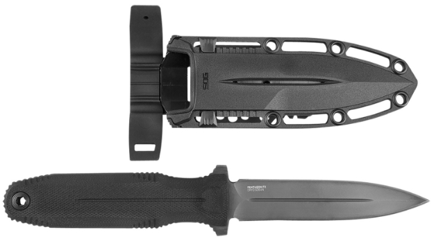 Picture of S.O.G Pentagon Fx 4.77" Fixed Spear Point Plain Black Titanium Nitride Cryo Cpm S35vn Blade/G10 Blackout Handle 