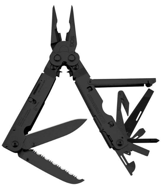 Picture of S.O.G Powerassist Black Oxide 420 Stainless Steel 7" Long Features 16 Tools W/Sheath 