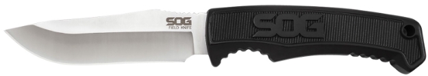 Picture of S.O.G Field 4" Fixed Clip Point Plain Satin 7Cr17mov Ss Blade Black Tpr Handle Includes Sheath 