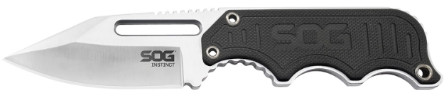 Picture of S.O.G Sog-Nb1012-C Instinct 2.30" Fixed Clip Point Plain Satin Polished 5Cr15mov Ss Blade Black/Silver G10/Ss Handle Includes Sheath 