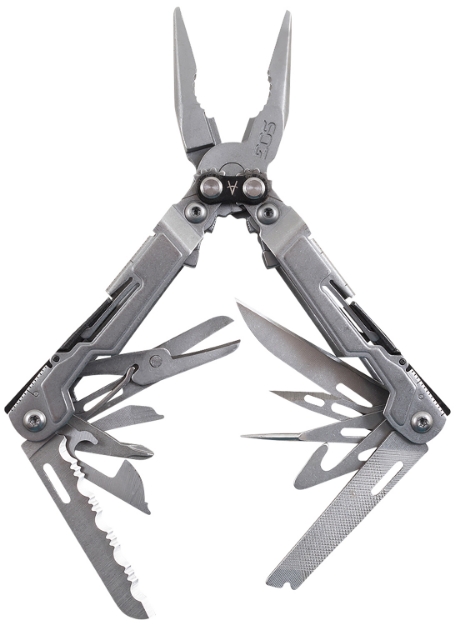 Picture of S.O.G Sog-Pp1001-Cp Powerpint Stonewashed Stainless Steel 5Cr15mov Stainless Steel Long Features 18 Tools 