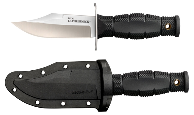 Picture of Cold Steel Leatherneck Mini 3.50" Fixed Clip Point Plain 8Cr13mov Ss Blade/3.25" Black Contoured Kray-Ex Handle Includes Sheath 