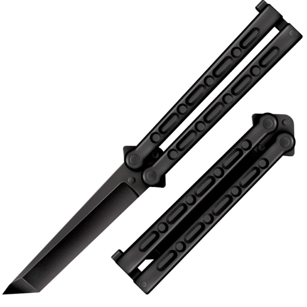 Picture of Cold Steel Cs-92Eab Fgx Balisong 5" Folding Plain Tanto Black Griv-Ex Blade/Handle 