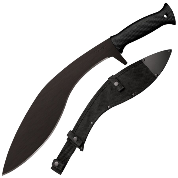 Picture of Cold Steel Kukri Plus 13" Black Matte Baked-On Anti Rust 1055 Carbon Steel Blade/ Black Polypropylene Handle 18" Long Includes Sheath 