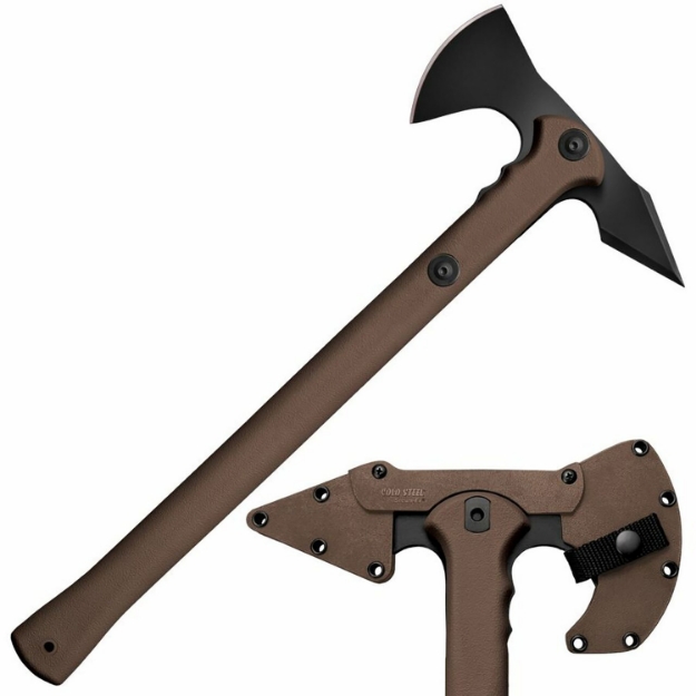 Picture of Cold Steel Cs-90Pthf Trench Hawk 3.50" Blade 1055 Carbon Steel Blade Flat Dark Earth Polypropylene Handle 19" Long Tomahawk 