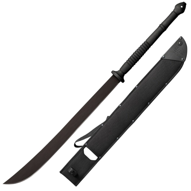 Picture of Cold Steel Thai 22" Black Matte Baked-On Anti Rust 1055 Carbon Steel Blade/ Flat, Oval Black W/Steel Guards Polypropylene Handle 36.50" Long Includes Sheath 