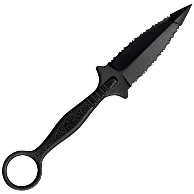 Picture of Cold Steel Fgx Ring Dagger 3.50" Fixed Serrated Dagger Black Griv-Ex Blade/Black W/Molded Ring Griv-Ex Handle 