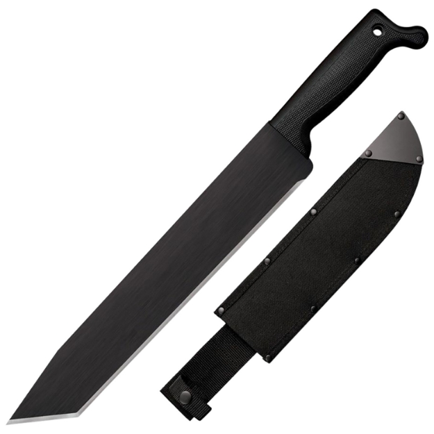 Picture of Cold Steel Tanto 13" Black Matte Baked-On Anti Rust 1055 Carbon Steel Blade/ Black Polypropylene Handle 15.63" Long Includes Sheath 