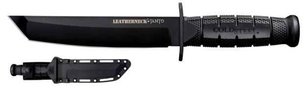 Picture of Cold Steel Cs-39Lsfct Leatherneck 7" Fixed Plain Tanto Black Matte Powder Coat German D2 Steel Blade/Black Deep Checkered W/Double Quillon Guard/ Griv-Ex Handle 