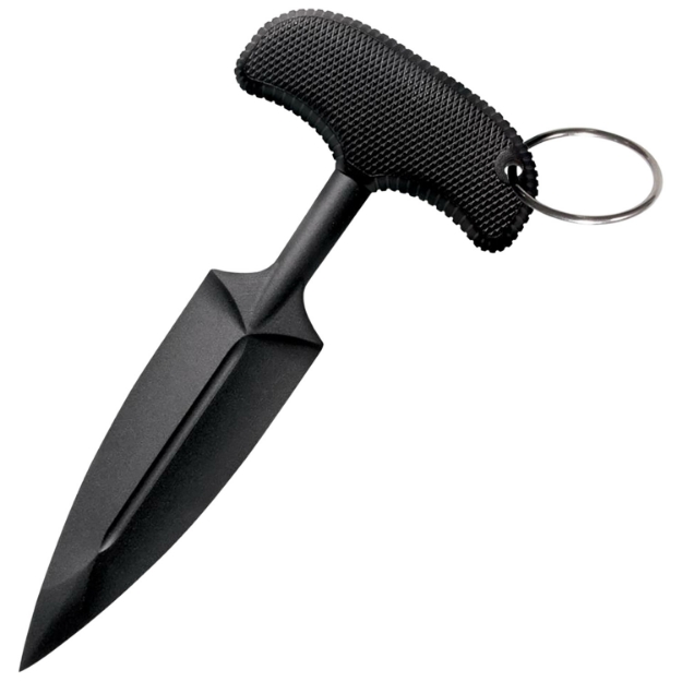 Picture of Cold Steel Cs-92Fpa Fgx Push Blade I 3.50" Fixed Plain Black Textured Griv-Ex W/Overmold Kray-Ex Handle 