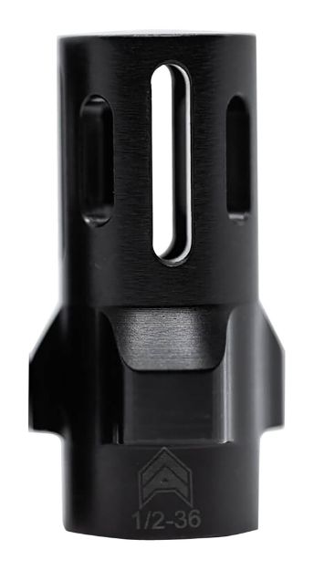 Picture of Angstadt Arms Flash Hider Black Hardcoat Anodized Steel With 1/2"-36 Tpi Threads 1.42" Oal For 9Mm Luger 