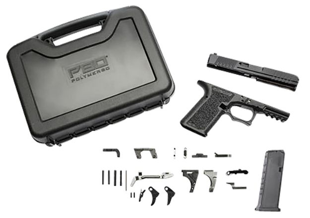 Picture of Polymer80 Pfc9 Serialized Compact Aft Kit 9Mm Luger Black Polymer Frame, Aggressive Textured Black Polymer Grips, Includes 15Rd Mag & Carry Case 