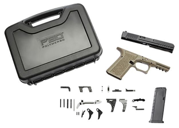 Picture of Polymer80 Pfc9 Serialized Compact Aft Kit 9Mm Luger Flat Dark Earth Polymer Frame, Aggressive Textured Flat Dark Earth Polymer Grips Includes 15Rd Mag & Carry Case 