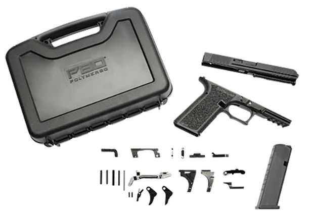 Picture of Polymer80 Pfc9 Serialized Full Size Aft Kit 9Mm Luger Black Polymer Frame, Aggressive Textured Black Polymer Grips Includes 17Rd Mag & Carry Case 