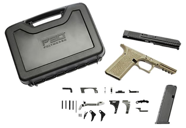 Picture of Polymer80 Pfc9 Serialized Full Size Aft Kit 9Mm Luger Flat Dark Earth Polymer Frame, Aggressive Textured Flat Dark Earth Polymer Grips Includes 17Rd Mag & Carry Case 