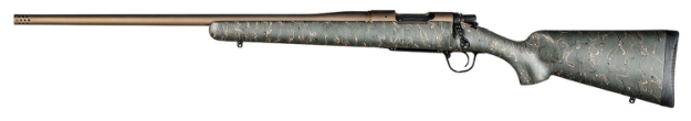 Picture of Christensen Arms Mesa 6.5 Creedmoor 4+1 22" Threaded Barrel, Burnt Bronze Cerakote, Green With Black/Tan Webbing Stock, Left Hand 